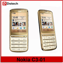 SG/SW Freeshipping Original Unlocked C3-01 Cell Phone Russian Keyboard+Russian Language 5MP Camera WIFI Bluetooth