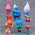 6pcs set 2016 Dreamworks Movie Trolls Poppy Branch Biggie Troll PVC Action Figures Doll Toys For