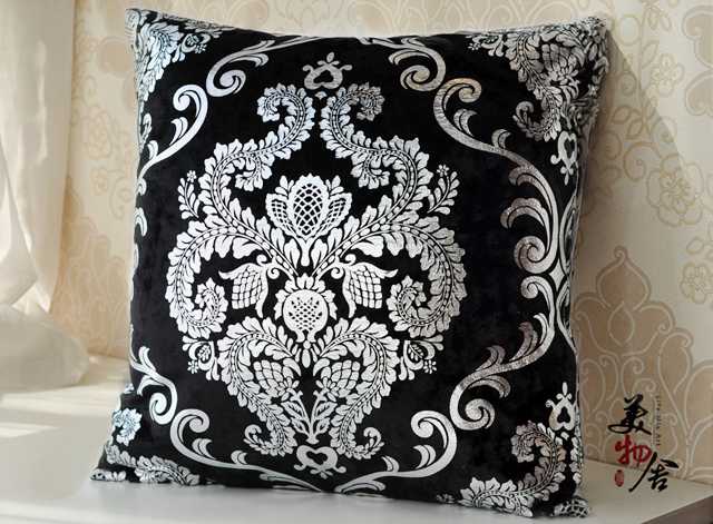 Freeshipping Silver Embroidery Customized Pillow C...