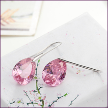 SI 2015 New Fashion Water Drop Earrings For Women Big SWA Crystal Fine Jewelry 6colors 18K