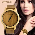 2017 OKWISH High quality Wooden Watch Unique Real Hand Crafted Style Natural Wood Leather