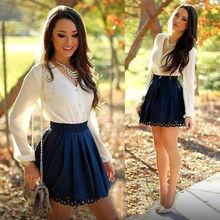Fashion Women long sleeve Spring Autumn V Neck Bodycon Evening Party Short Mini Dress vestidos free shipping