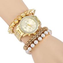 Hot Marketing New 4in1 Luxury Women Ladies Diamond Quartz Watch Bracelet J04