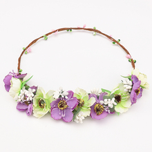 New sunflower Garlands Festival holiday head Flower Wreath Forehead Headband Multicolor Beach Wedding Hair Accessories Headwear