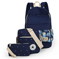 2016 Preppy School Bag Backpack for Teenagers Women s Portable Backpack Bookbag 3pcs Girls Rucksack Shoulder