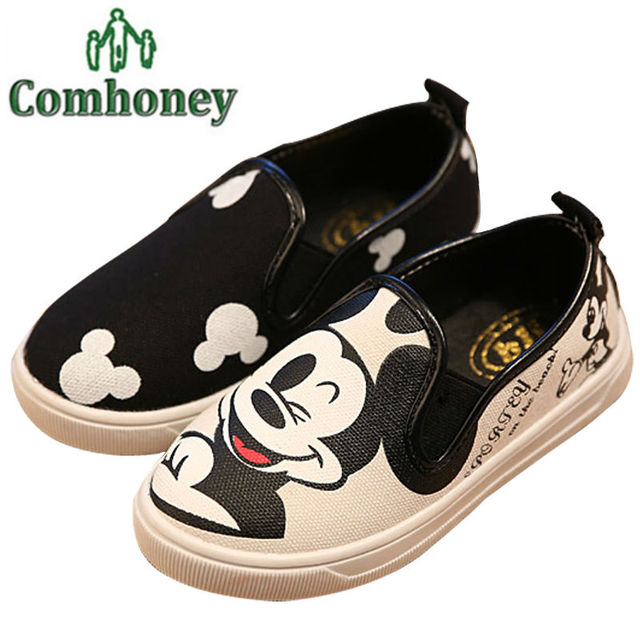 Boys Shoes для Девочек Минни Маус Мокасины Холст Hello Kitty Дети Кроссовки Chaussure Enfant Детская Shoes Малышей Детские Кроссовки