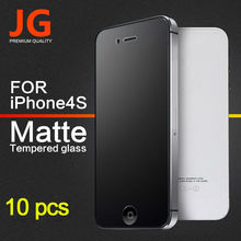 JG 10pcs/lot Matte Premium Tempered Glass Screen Protector For iPhone 4 4S Explosion-proof Guard 0.3mm 9H Film Free Shipping
