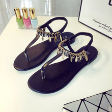 2016 Summer Flat Sandals Ladies Summer Bohemia Beach Flip Flops Shoes Women Shoes Black Silver Flip-flops Slip-on Women Sandals