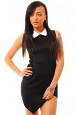 Black-Contrasting-Collared-Bodycon-Dress-LC21454-2