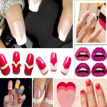 New 2Pcs Chic DIY 18 Style French Manicure Nail Art Tips Tape Sticker Guide Stencil 4FOM