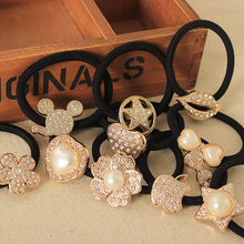 Korean Original Bow Pearls Flowers Rubber Band Casual Hair Ring for Women Headwear Hair Accessories