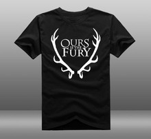 Game of throne House Baratheon Logo Ours Is the Fury T-shirts Print Cotton Mens Casual Short Sleeve O-neck Tee Shirts Tops