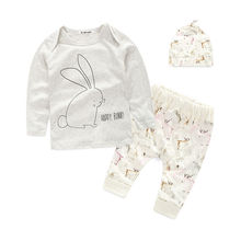 3PCS 2016 new style newborn clothes toddler clothing set Long sleeve T shirt pants and hat baby boy girl clothes bebe