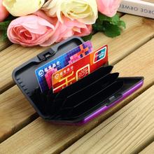 1Pc High Quality Business ID Credit Card Holder Wallet Pocket Case Aluminum Metal Shiny Side Anti