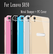Для Lenovo S850 чехол бампер роскошные ультратонкий акриловые задняя крышка и металл алюминиевая рама чехол для Lenovo S850 телефон сумки