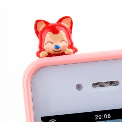 Whole Sale Lovely Cartoon Delicate Headset Dust Plug Earphone Jack Plug Cute Easily Ali the fox Free Shipping