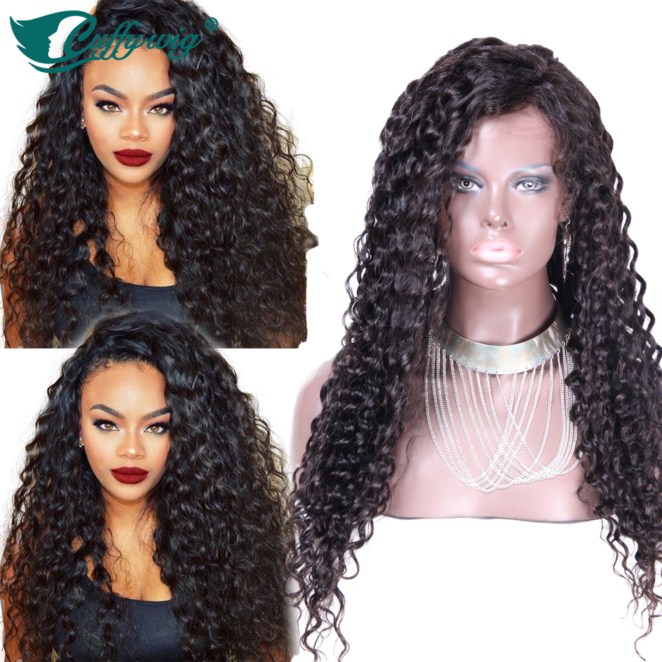 Top Quality Indian Remy Hair Lace Front Wigs Human Hair Curly Wigs Front Lace Wigs Long Curly Left Part Bleached Knots