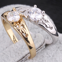 wholesale new arrival hot sale 18K gold plated CZ fashion hollow ring free shipping E shine