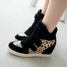 HOT New 2016 Brand Autumn Women Winter Shoes Leopard Suede Ankle Boots Heels Platform Wedge 9 colors Height Increasing