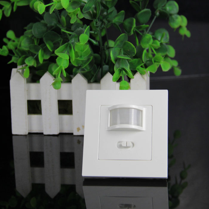 Free shipping Wall mounted pir motion sensor 9m max induction distance 110-240V/AC infrared sensor 86-type switch