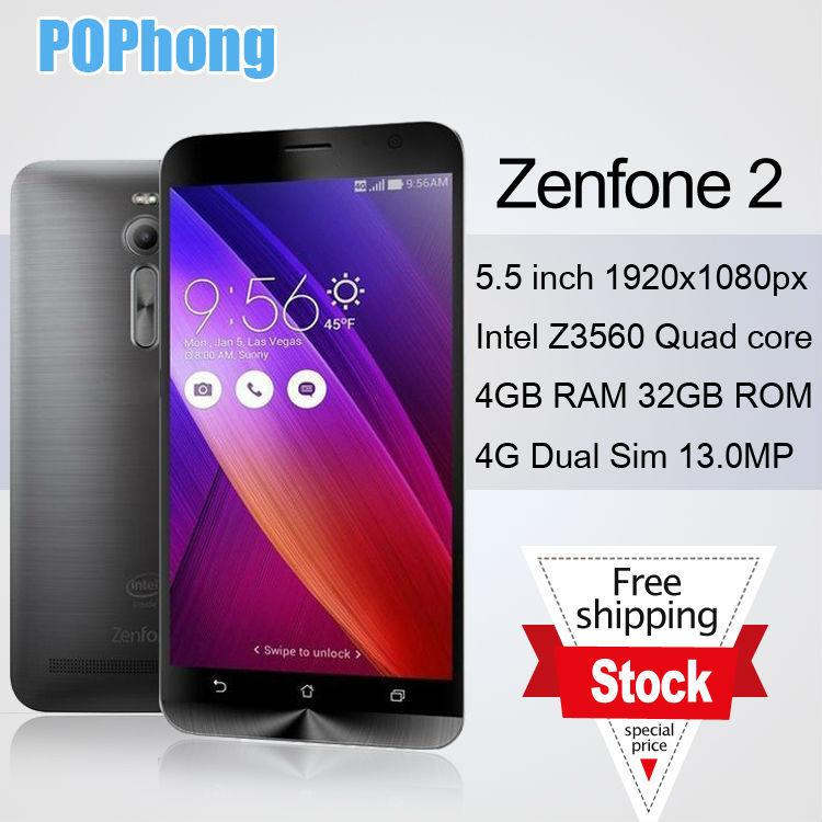 In Stock Zenfone 2 ZE551ML Dual 4G LTE Mobile Phone 4GB RAM 32GB ROM Android 5