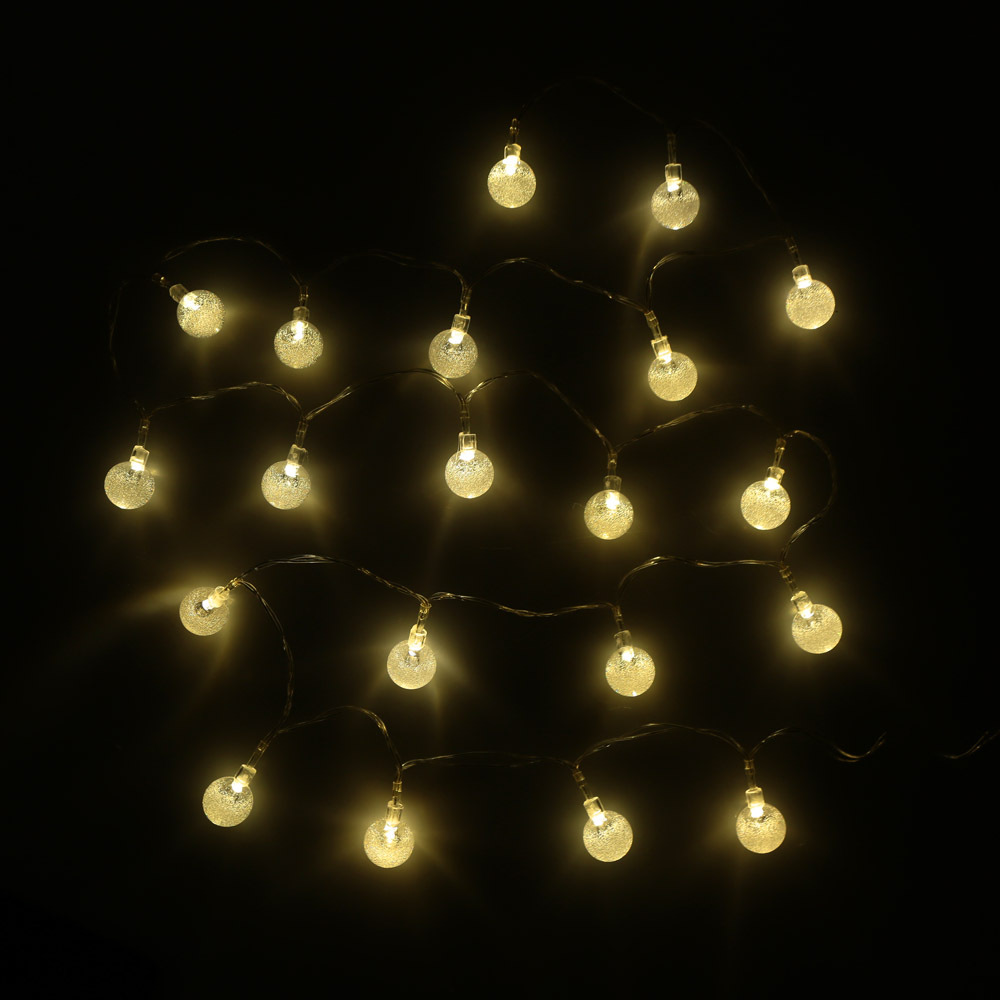 LIXADA 2.2M 20 LED Warm White Crystal Ball Globe Bubble String Lamp Fairy Light for Party ...