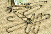 250pcs Antique Bronze Brooch 50x12mm sturdy 2 Inch Heavy Duty Giant Safety Pins for Blankets, Skirts, Kilts, Knitted Fabric