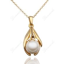 Free shipping Fashion jewlery Wholesale 18K Gold Plating Pearl Grace Wedding Pendants Necklace N593