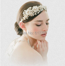 Top Quality Real Luxurious100% Handmade Crystal Pearl Bridal Headhand Tiara Bridal Hair Jewelry Wedding Hair Accessories TS100