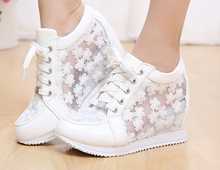 Hot Free Shipping Hidden Wedge Heels shoes Fashion Women’s Elevator Shoes Casual Women wedge heel Rhinestone Shoes 2016