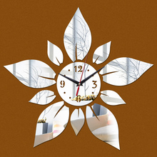 2015 direct selling plum new Acrylic wall clocks 3d stickers diy vintage mirror Quartz clock modern design watch home decor