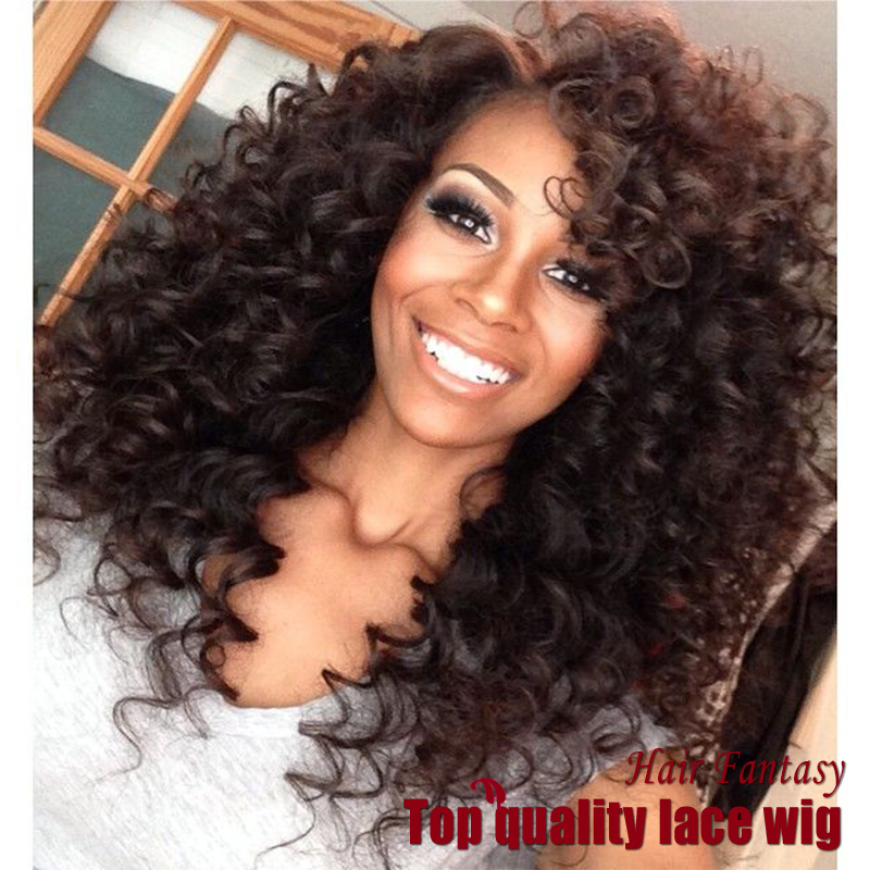Top Quality Lace Front Wig Black Deep Curly Wig Synthetic Lace Front Wigs Curly Hair Heat Resistant Full Density Fast Shipping