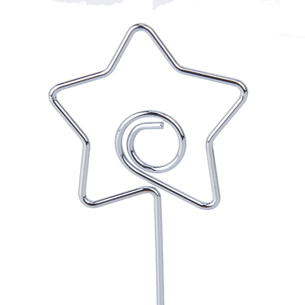 SZS Wholesale Silver Star Shape Resin Cube Base Card Picture Memo Photo Clips Wire Clip