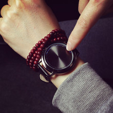 Creative personality minimalist leather normal waterproof LED watch men and women couple watch smart electronics casual watches