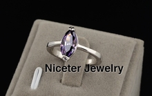 NICETER White Gold Rings Marquise cut Swiss Cubic Zircon Diamond Rings For Women Wedding Rings Anniversary