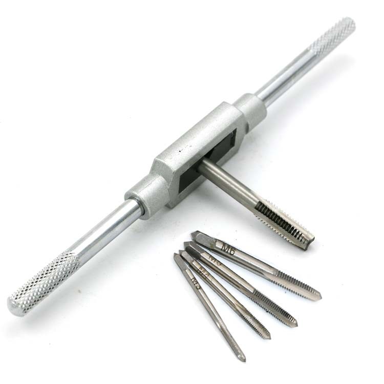 Description Picture 2 of item3F Hand Screw Thread Metric Plug Tap Set M3 M4 M5 M6 M8 with Adjustable Tap Wrench 1/16-1/4"