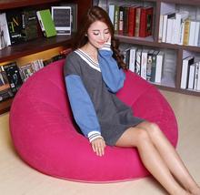 105*28*65cm Comfortable Flocking Inflatable sofa One seat Deck chair Recreational sofa with electric air pump