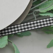 Upick 3/8″ 10mm Black One Roll Tartan Plaid Ribbon Bows Appliques Sewing Crafts 50Y