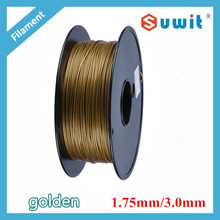golden DIY PLA 3D filament, 1.75mm / 3.0mm 1kg Varied Colors Available 2015 Upgraded for 3d printer