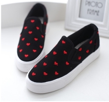 Brand female love star canvas shoes sneakers female preppy lolita pedal Harajuku shoes lazy platform cotton
