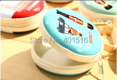 2014 New Korea Style Cute Jungle Elf Round Tin Purse Coins Purse