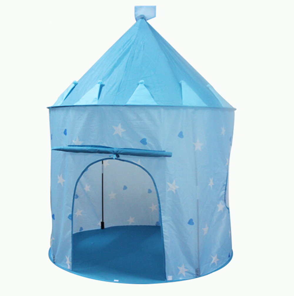 New Portable Blue Boys Folding Tent Play House Castle Tent for kids