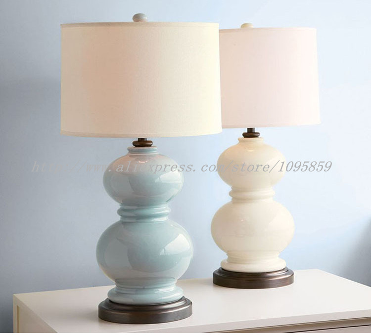 Color Bedroom Gourd Ceramic Table Lamps Lights Bedside Desk Lighting ...