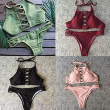 2016 Newest Sexy Womens Bandage Bikini Set Push-up Padded Bra Bathing Suit Swimsuit Swimwear