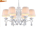 Hghomeart Minimalist Home Lighting Living Room Glass Chandelier Crystals Lights E14 White Modern Crystal Chandeliers with