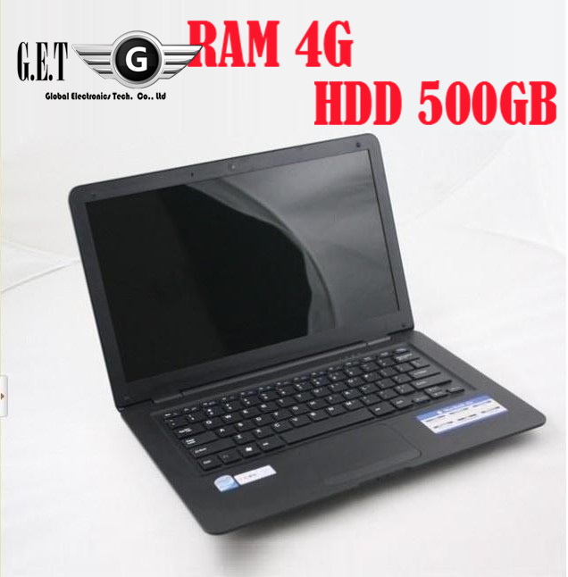 Cheap 14 Inch Laptop Notebook computer 4GB RAM 500GB HDD Intel N2807 Dual Core WIFI Webcam