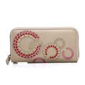 Korean Style Trendy Contrast Color Knitting Wallet Women Fashion Geometric Pattern Purse High Quality Cowhide Money