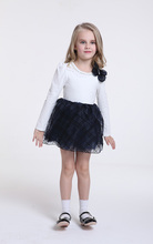 Pretty Plaid Party Girls Dresses New Brand Bowknot Hook Fancy Kid Dress Holiday Flower Children Clothes Flouncing Collar Dress