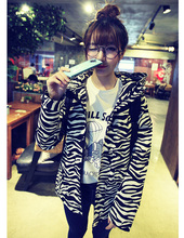 College frock Korean Maternity Women jacket Spring Harajuku bf hooded coat female zebra assault tide outerwear for pregnant