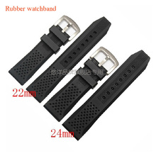 Rubber soft Watch band 24mm 22mm TOP GRADE Waterproof Silicone Bands Straps Watch Bracelets for men sport watches Free Shiping